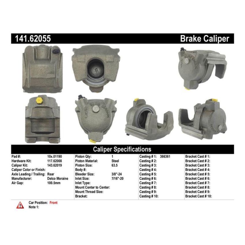 CENTRIC PARTS 141.62055 Centric Semi-Loaded Brake Caliper