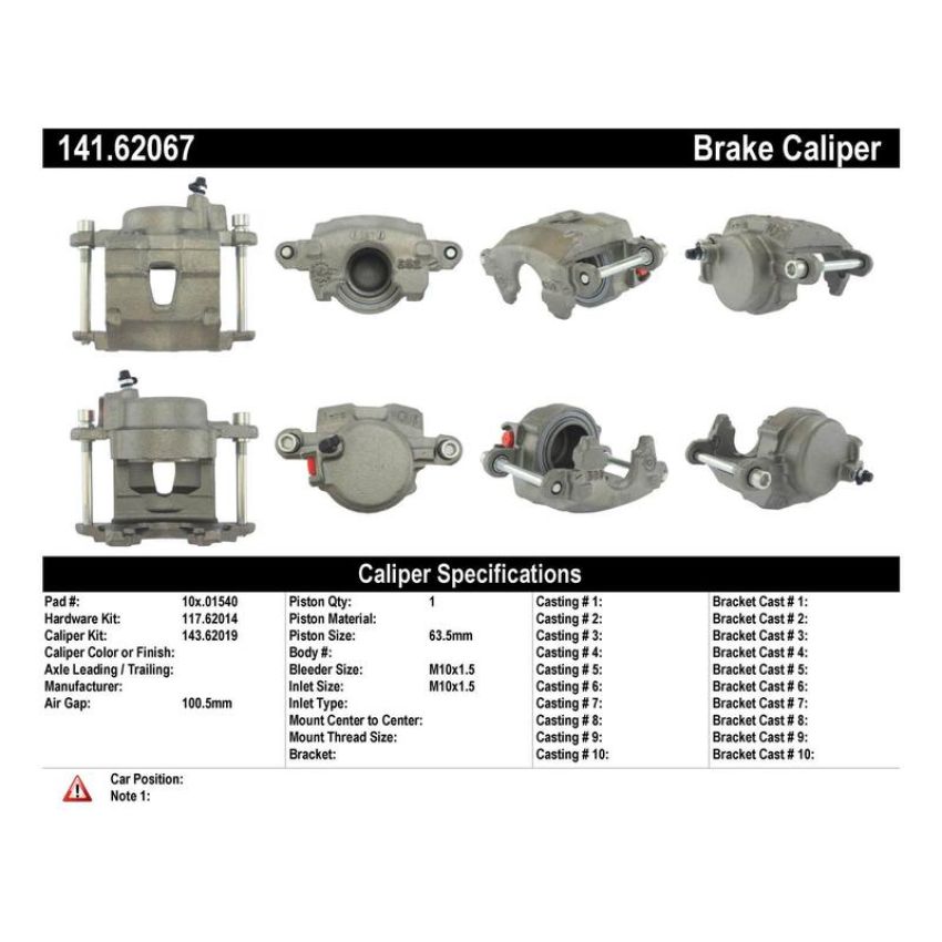 CENTRIC PARTS 141.62067 Centric Semi-Loaded Brake Caliper