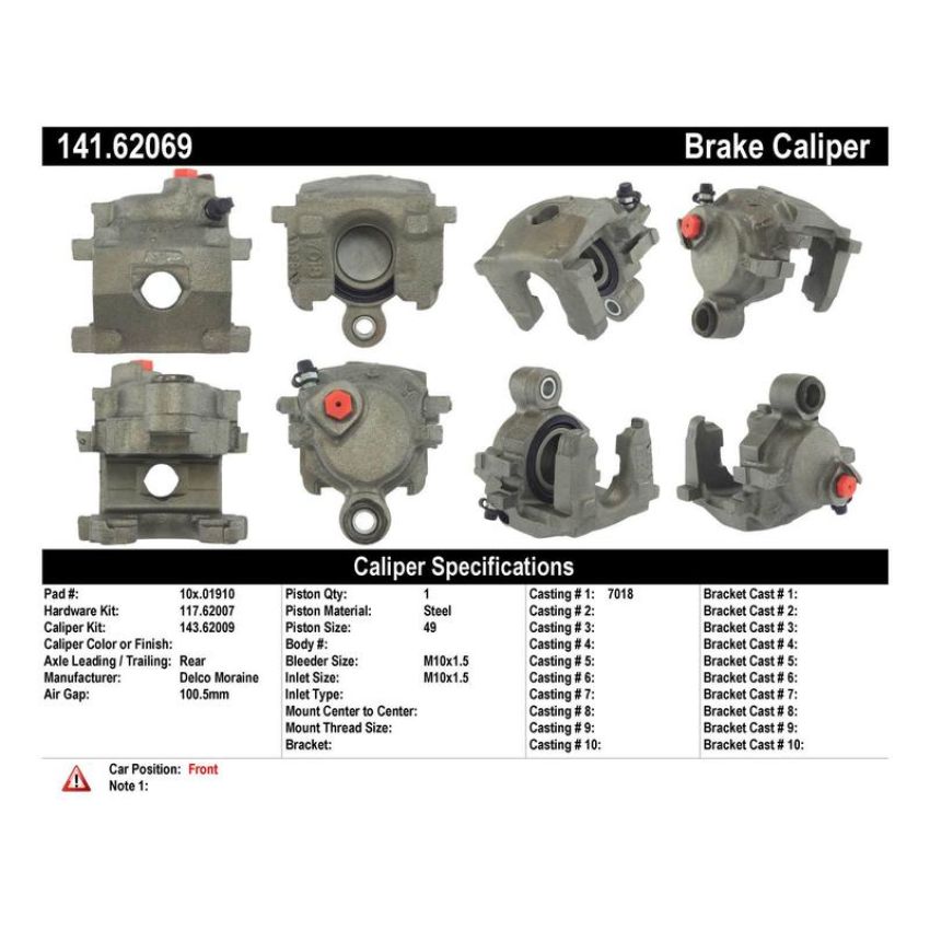 CENTRIC PARTS 141.62069 Centric Semi-Loaded Brake Caliper
