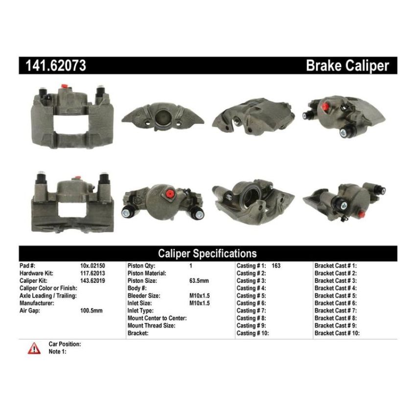 CENTRIC PARTS 141.62073 Centric Semi-Loaded Brake Caliper