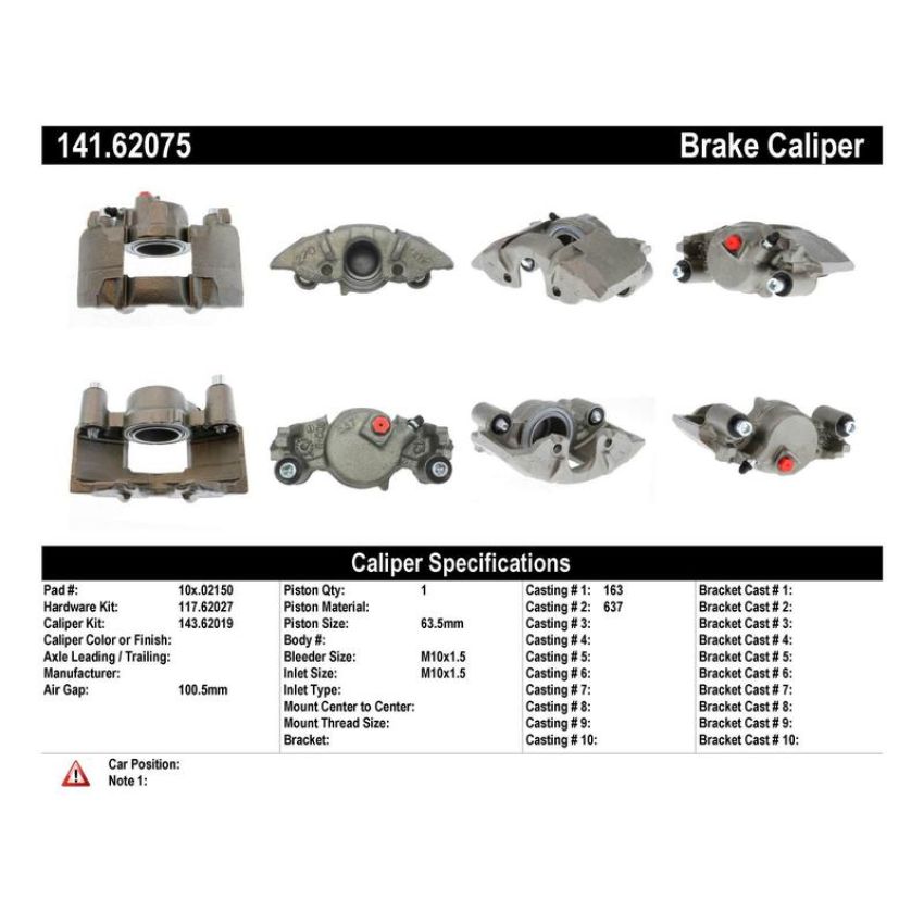 CENTRIC PARTS 141.62075 Centric Semi-Loaded Brake Caliper