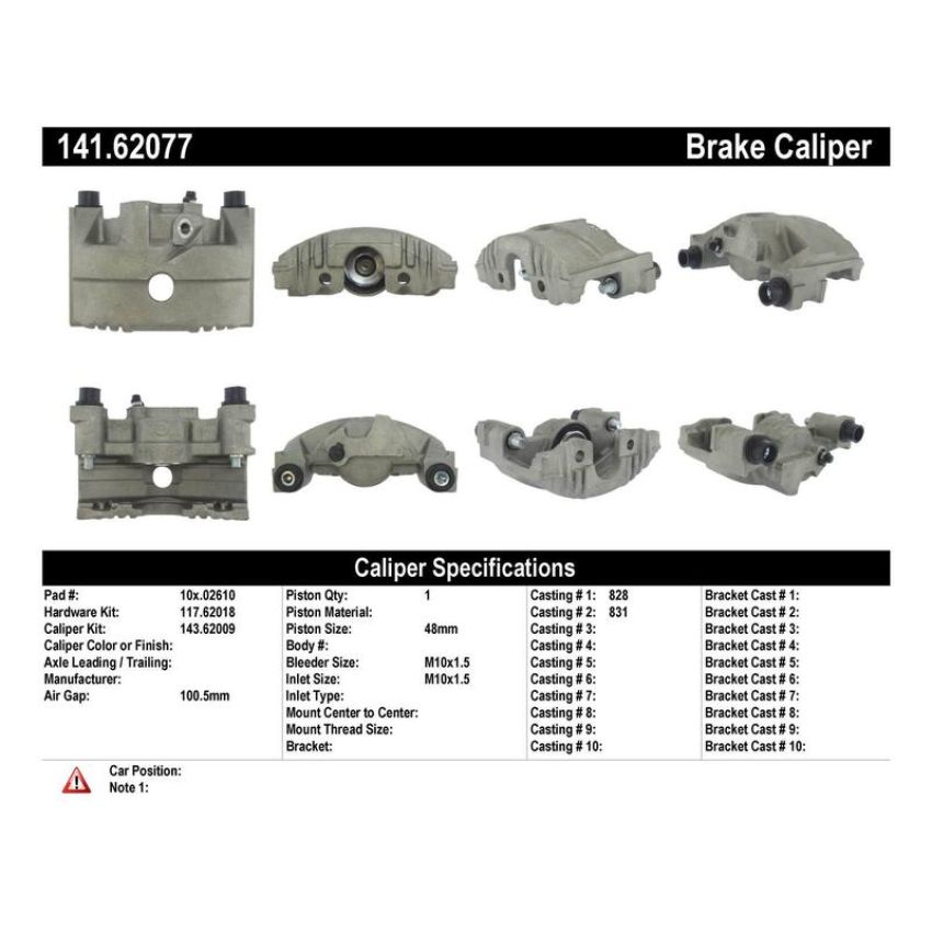 CENTRIC PARTS 141.62077 Centric Semi-Loaded Brake Caliper