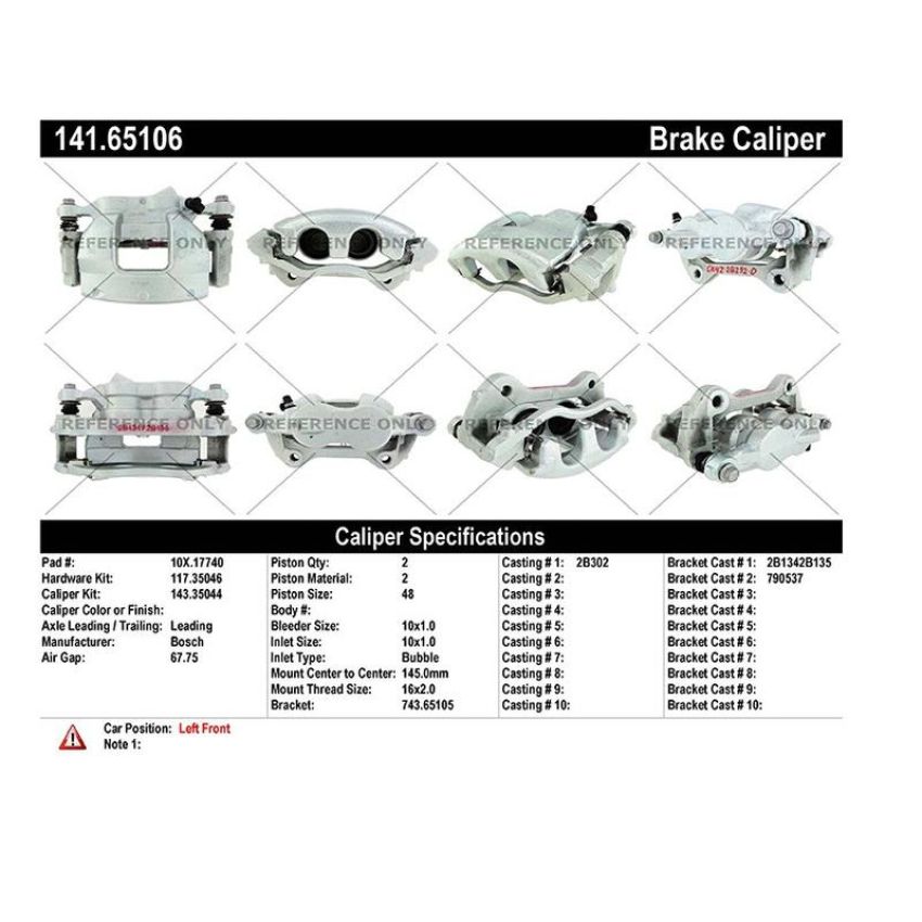 CENTRIC PARTS 141.65106 Centric Semi-Loaded Brake Caliper