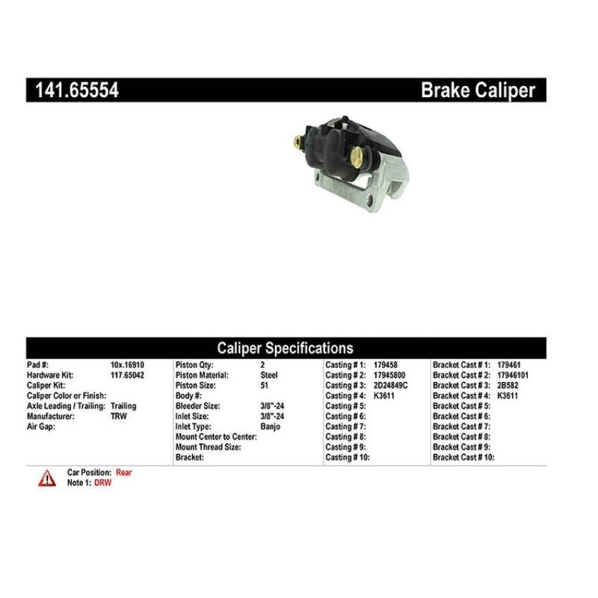 CENTRIC PARTS 141.65554 Centric Semi-Loaded Brake Caliper