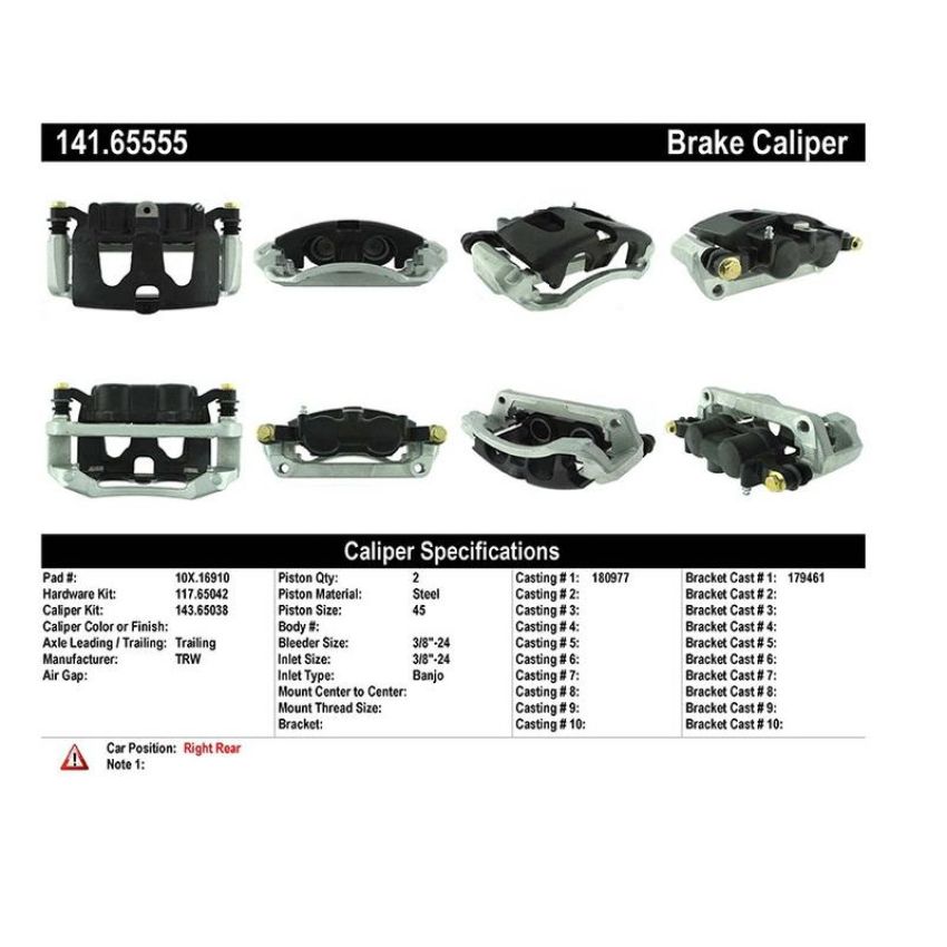 CENTRIC PARTS 141.65555 Centric Semi-Loaded Brake Caliper