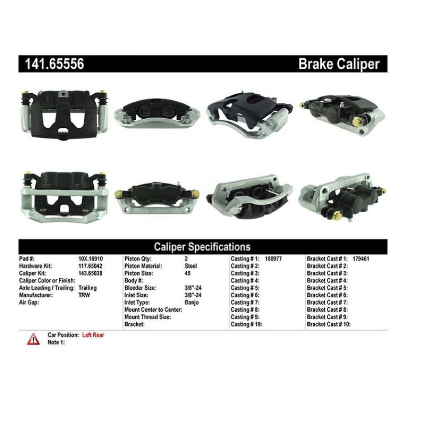 CENTRIC PARTS 141.65556 Centric Semi-Loaded Brake Caliper
