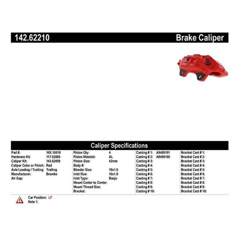 CENTRIC PARTS 142.62210 Posi Quiet Loaded Caliper