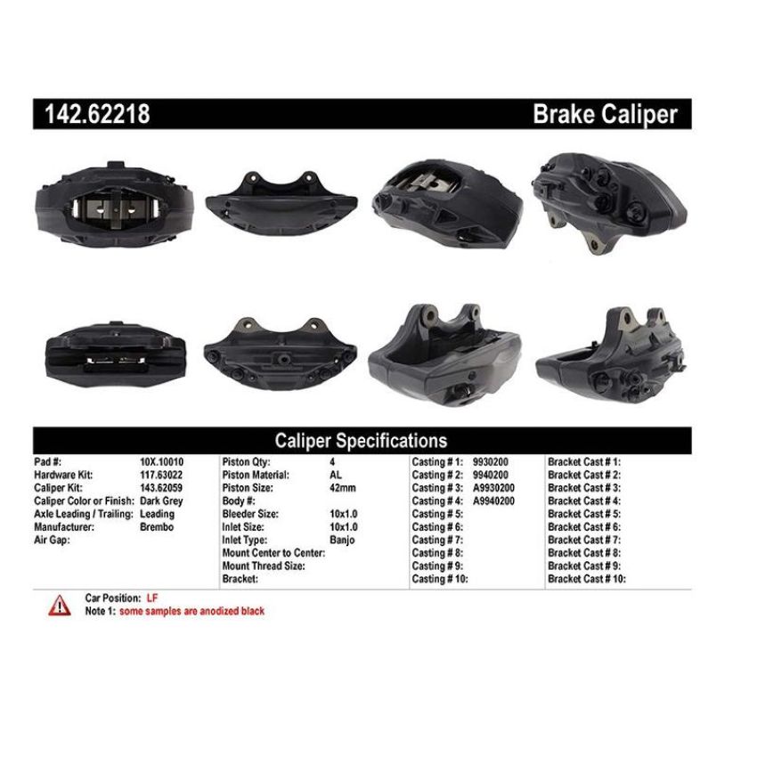 CENTRIC PARTS 142.62218 Posi Quiet Loaded Caliper