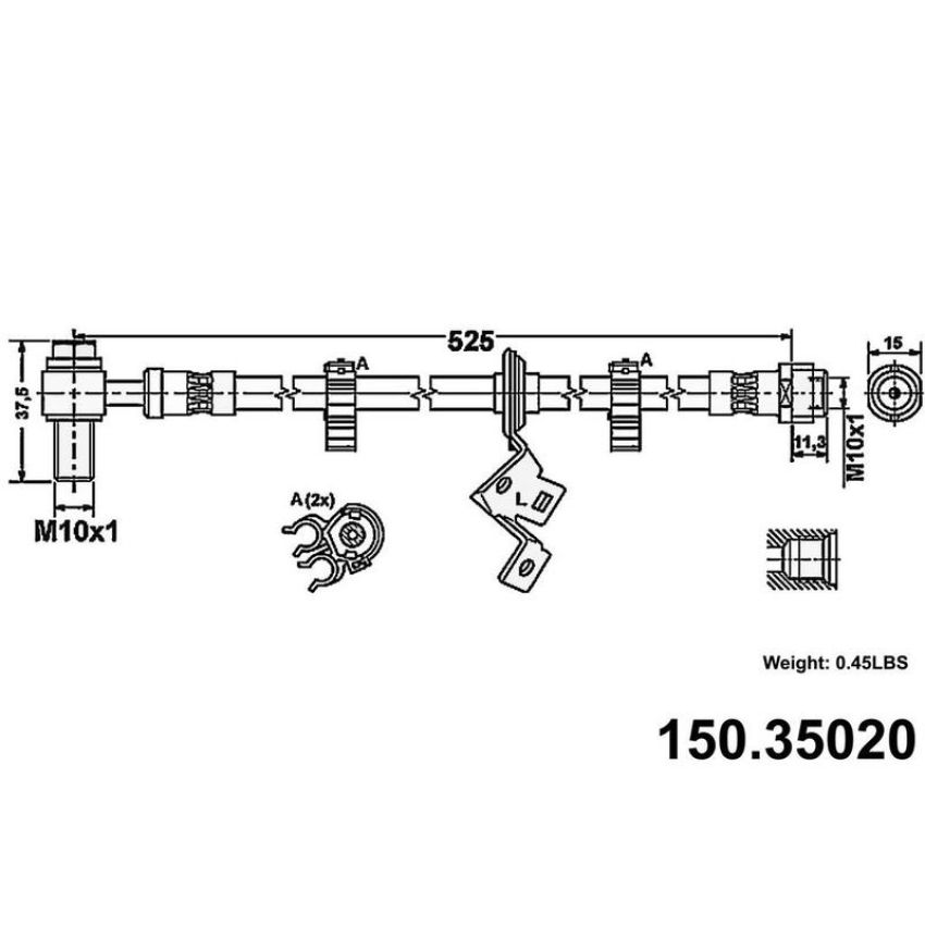 CENTRIC PARTS 150.35020 Centric Brake Hose