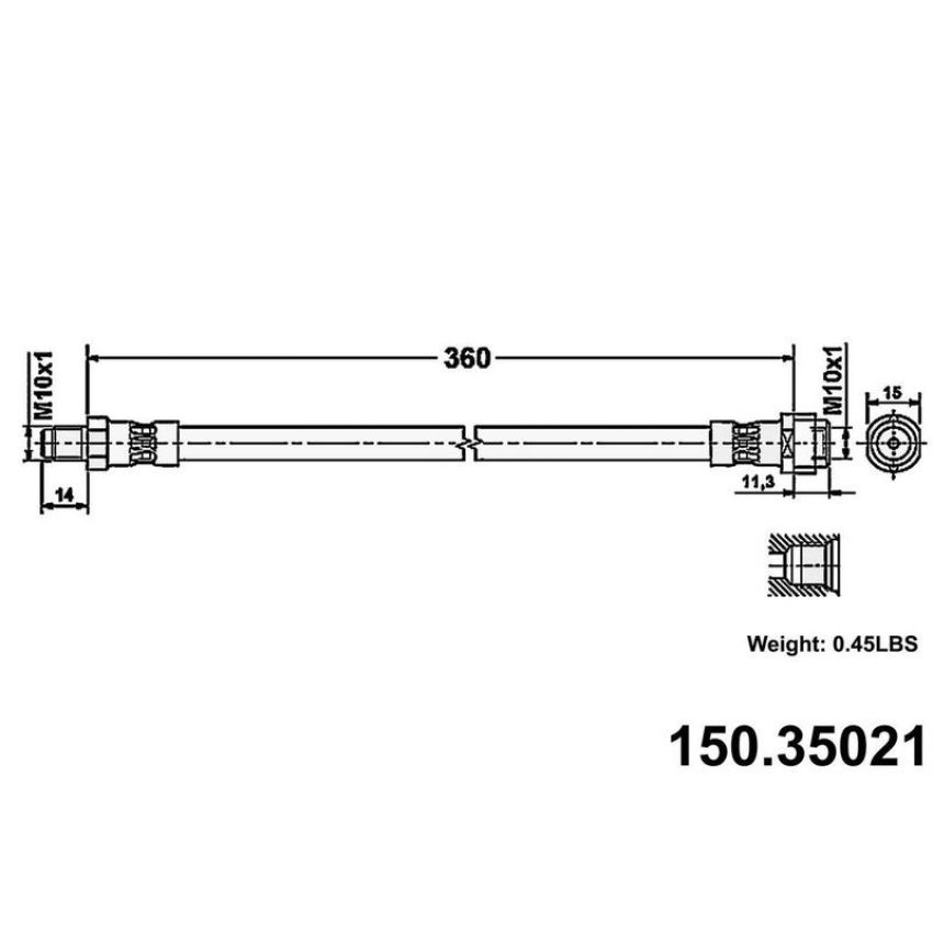 CENTRIC PARTS 150.35021 Centric Brake Hose