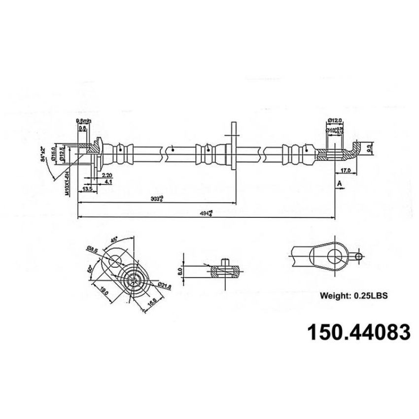CENTRIC PARTS 150.44083 Centric Brake Hose