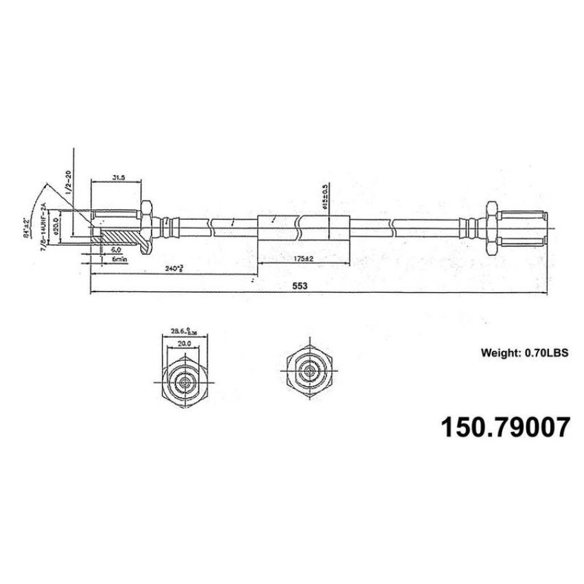 CENTRIC PARTS 150.79007 Centric Brake Hose