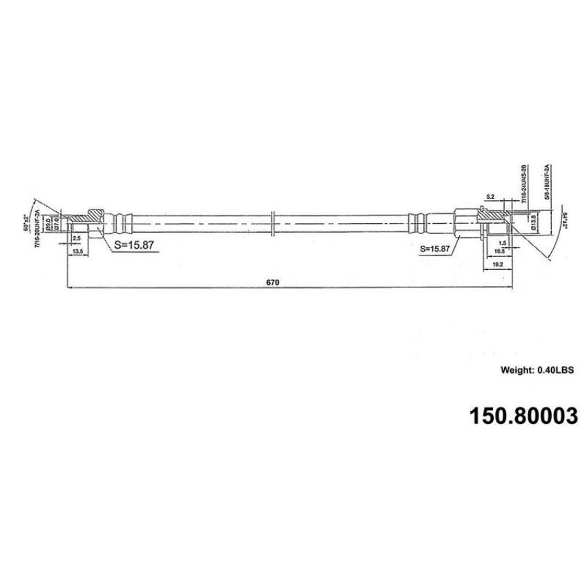 CENTRIC PARTS 150.80003 Centric Brake Hose