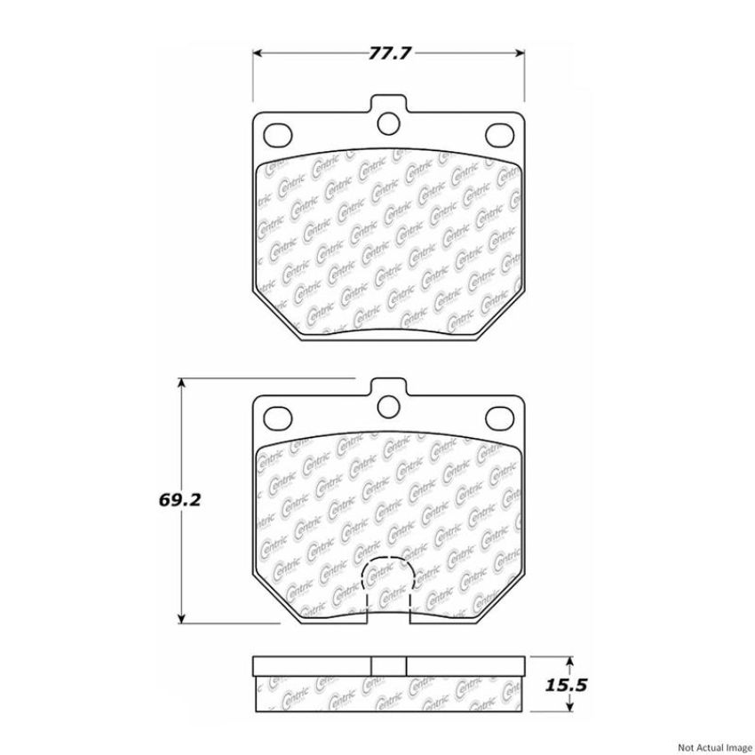 CENTRIC PARTS 300.01140 Centric Premium Semi-Metallic Brake Pads with Shims and Hardware