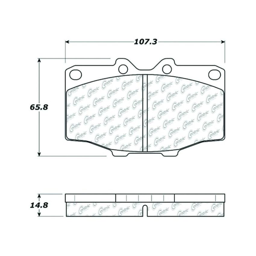 CENTRIC PARTS 300.01370 Centric Premium Semi-Metallic Brake Pads with Shims and Hardware