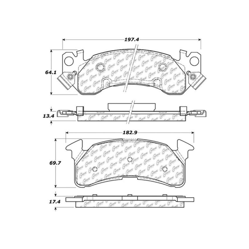 CENTRIC PARTS 300.01530 Centric Premium Semi-Metallic Brake Pads with Shims and Hardware
