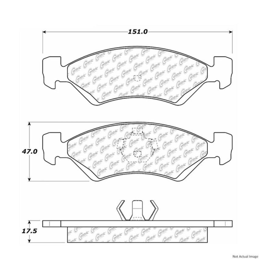 CENTRIC PARTS 300.01700 Centric Premium Semi-Metallic Brake Pads with Shims and Hardware