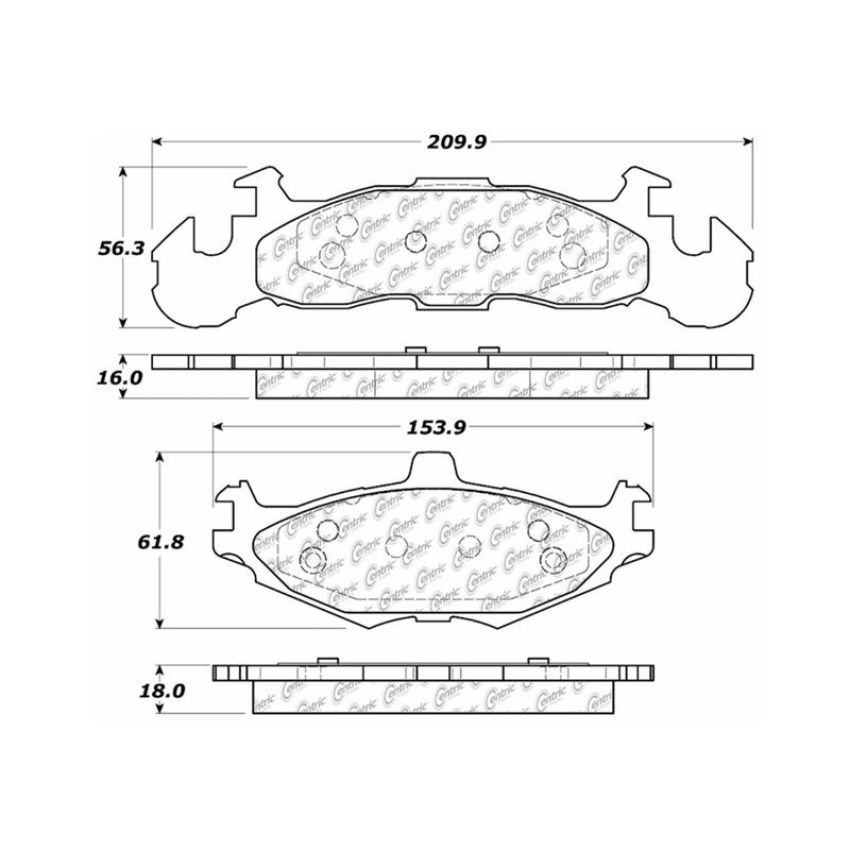 CENTRIC PARTS 300.02190 Centric Premium Semi-Metallic Brake Pads with Shims and Hardware