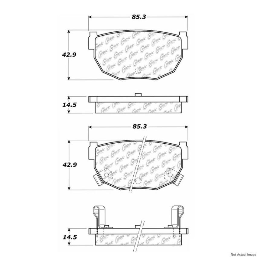 CENTRIC PARTS 300.02720 Centric Premium Semi-Metallic Brake Pads with Shims and Hardware