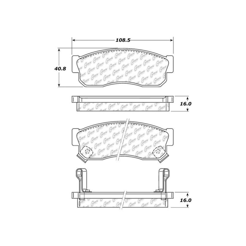 CENTRIC PARTS 300.02750 Centric Premium Semi-Metallic Brake Pads with Shims