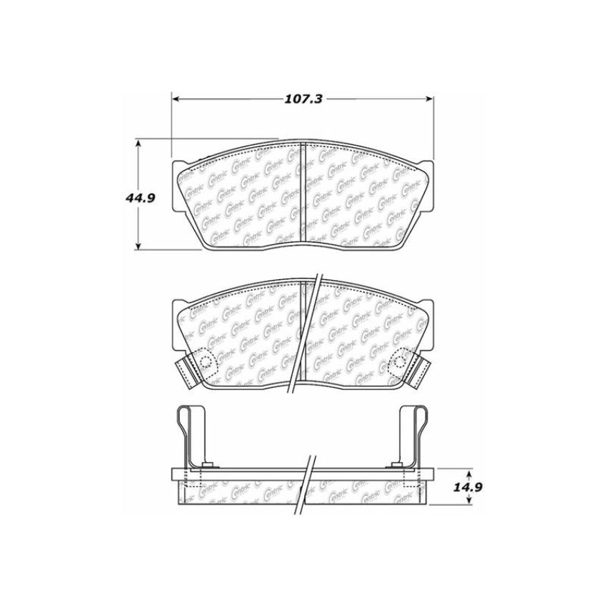 CENTRIC PARTS 300.02760 Centric Premium Semi-Metallic Brake Pads with Shims