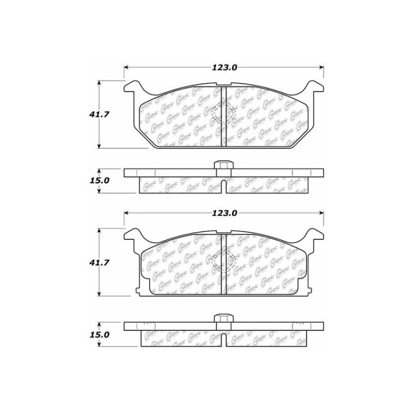 CENTRIC PARTS 300.02960 Centric Premium Semi-Metallic Brake Pads with Shims