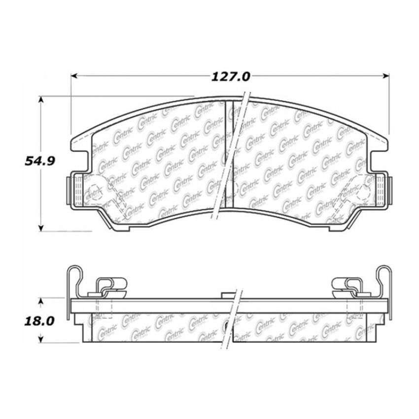 CENTRIC PARTS 300.03110 Centric Premium Semi-Metallic Brake Pads with Shims