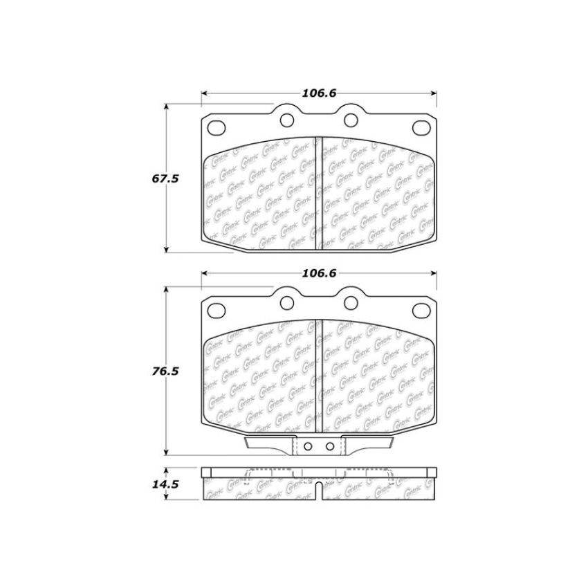 CENTRIC PARTS 300.03310 Centric Premium Semi-Metallic Brake Pads with Shims