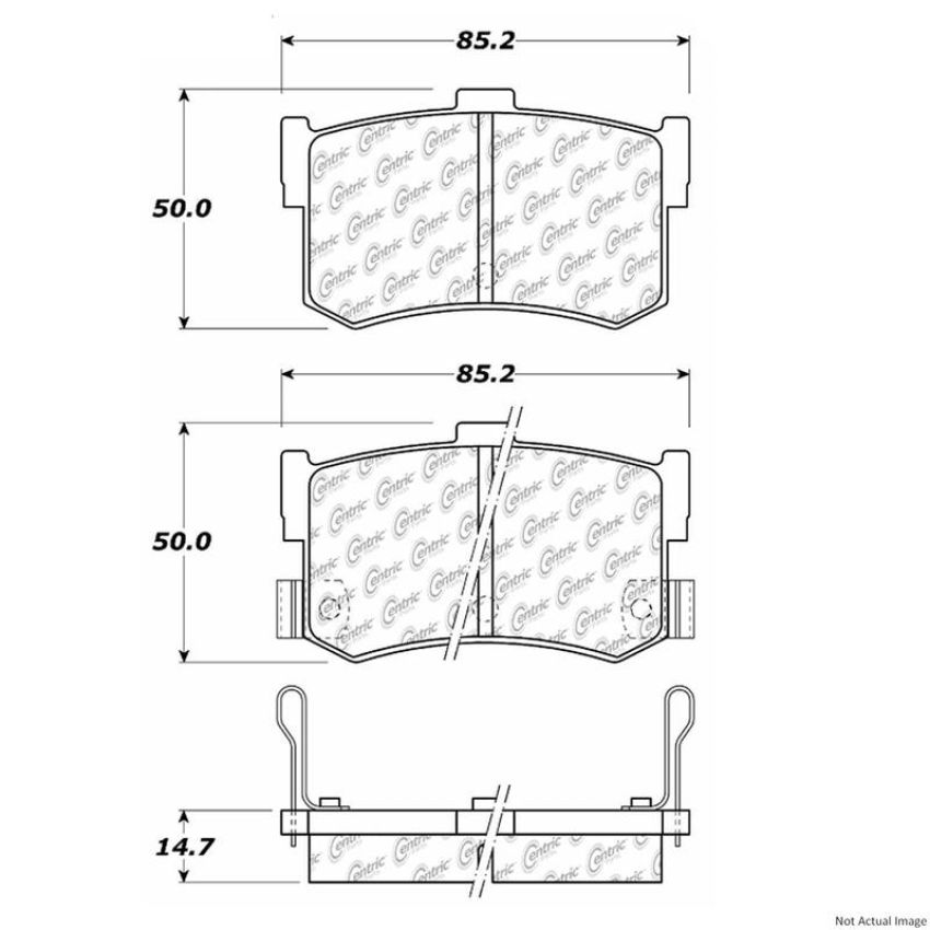 CENTRIC PARTS 300.03420 Centric Premium Semi-Metallic Brake Pads with Shims and Hardware