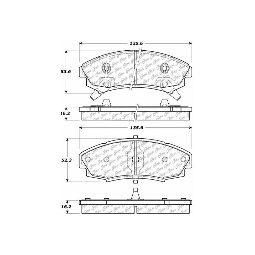CENTRIC PARTS 300.03530 Centric Premium Semi-Metallic Brake Pads with Shims and Hardware