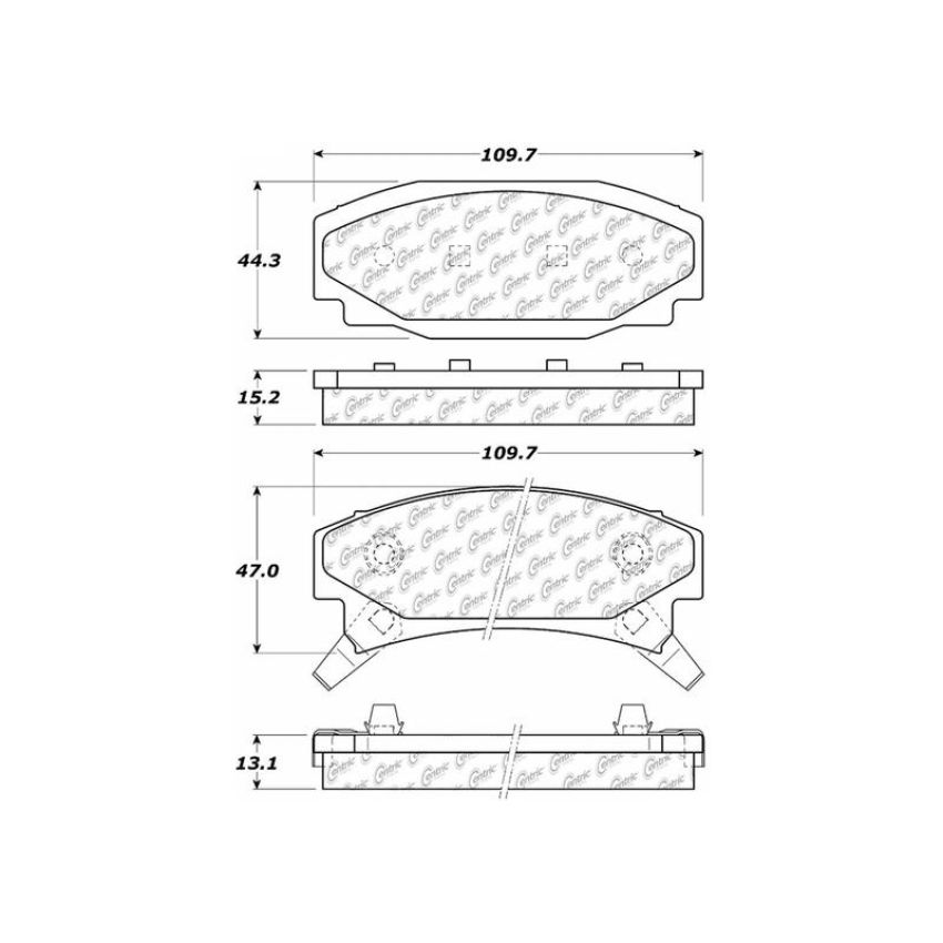 CENTRIC PARTS 300.03540 Centric Premium Semi-Metallic Brake Pads with Shims and Hardware