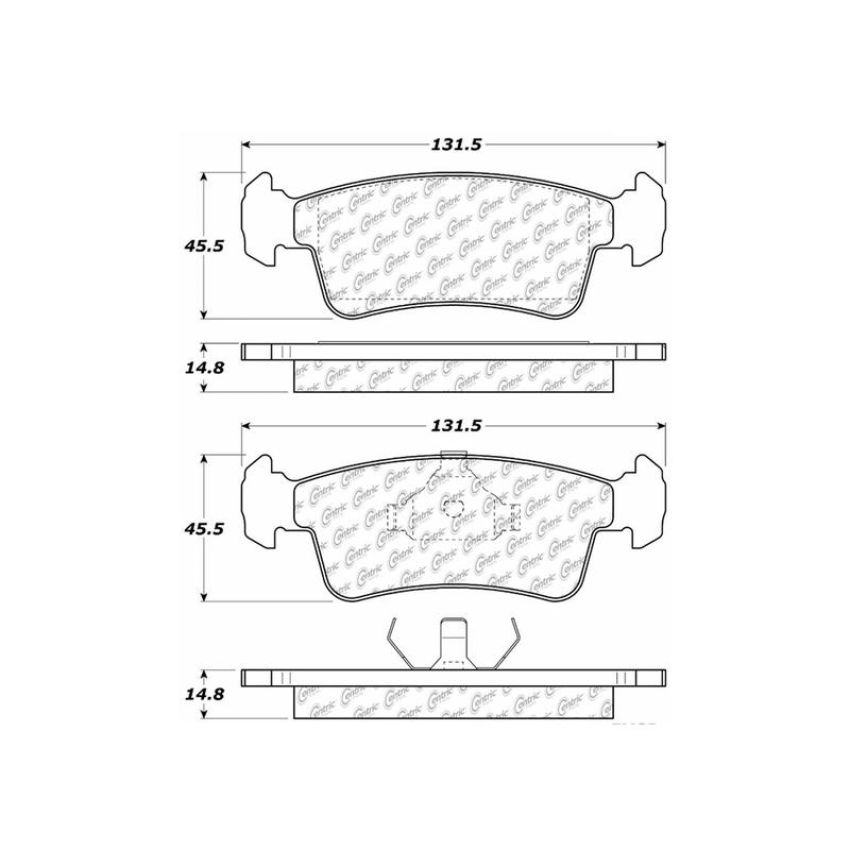 CENTRIC PARTS 300.03590 Centric Premium Semi-Metallic Brake Pads with Shims and Hardware
