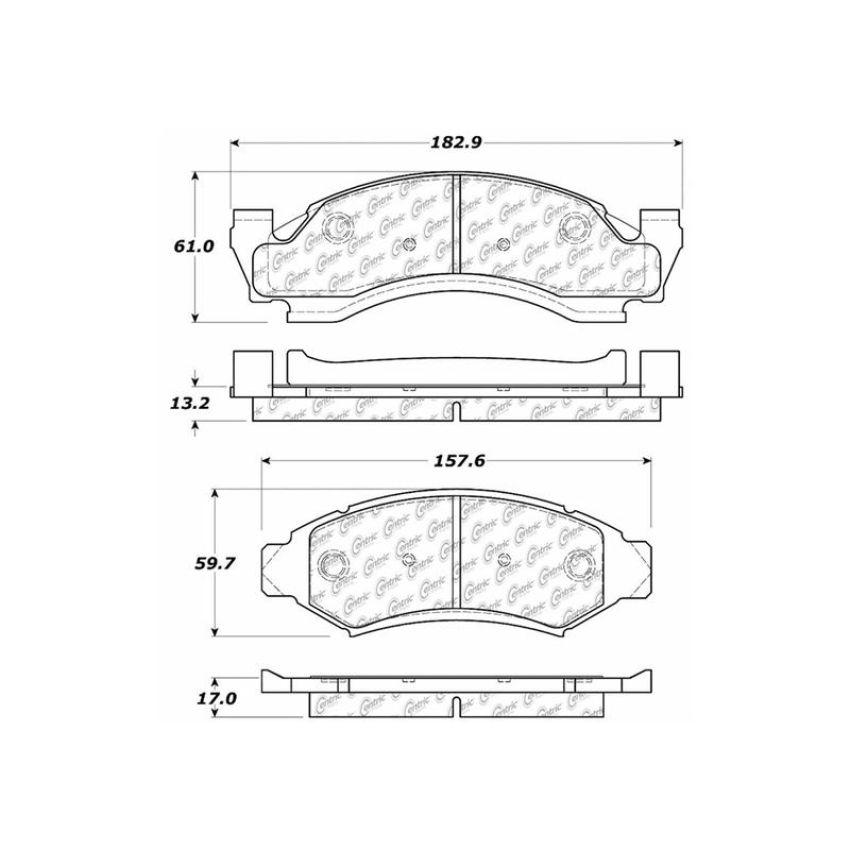 CENTRIC PARTS 300.03750 Centric Premium Semi-Metallic Brake Pads with Shims and Hardware
