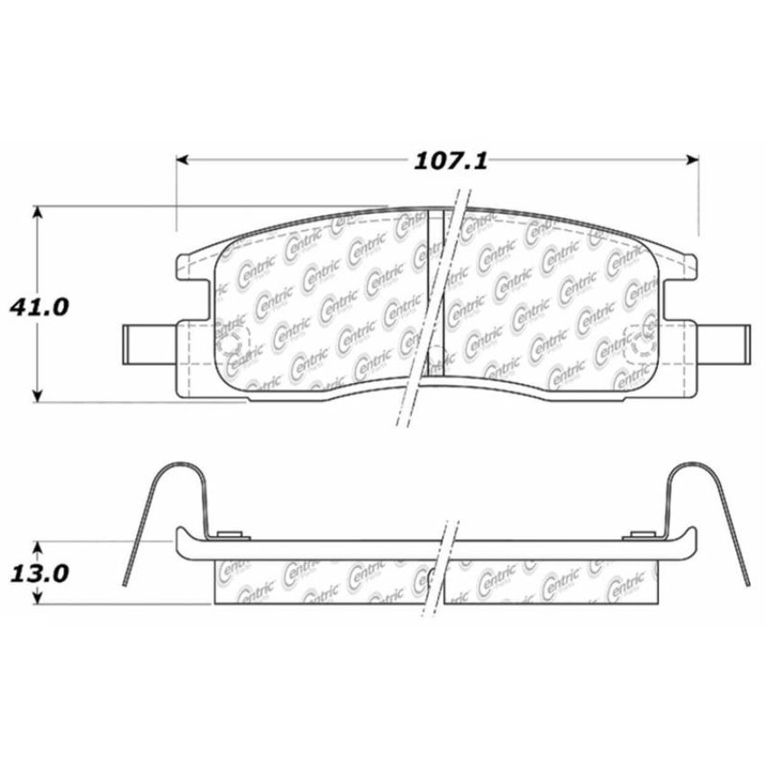CENTRIC PARTS 300.03980 Centric Premium Semi-Metallic Brake Pads with Shims and Hardware