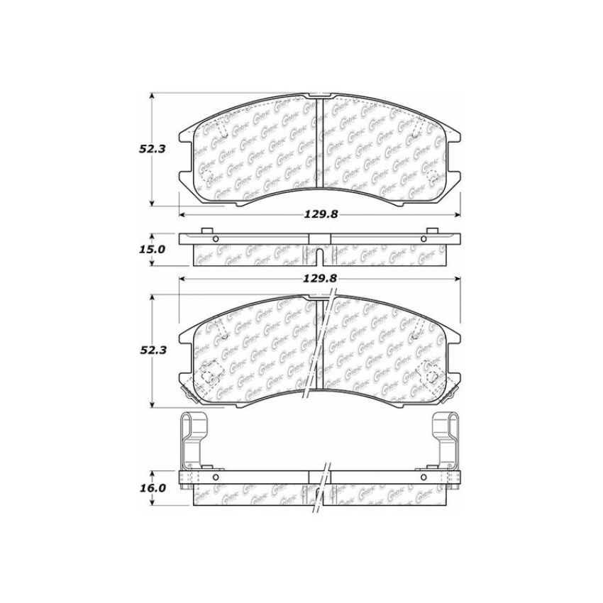 CENTRIC PARTS 300.03990 Centric Premium Semi-Metallic Brake Pads with Shims and Hardware