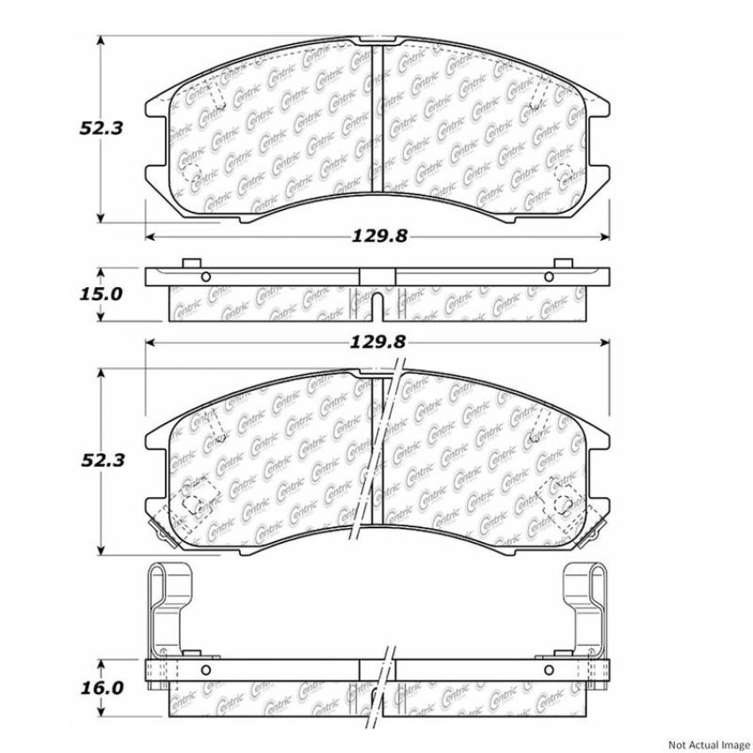 CENTRIC PARTS 300.03990 Centric Premium Semi-Metallic Brake Pads with Shims and Hardware