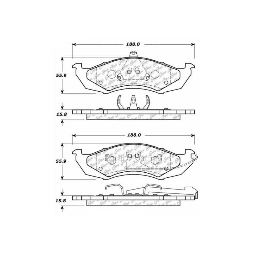 CENTRIC PARTS 300.04170 Centric Premium Semi-Metallic Brake Pads with Shims and Hardware