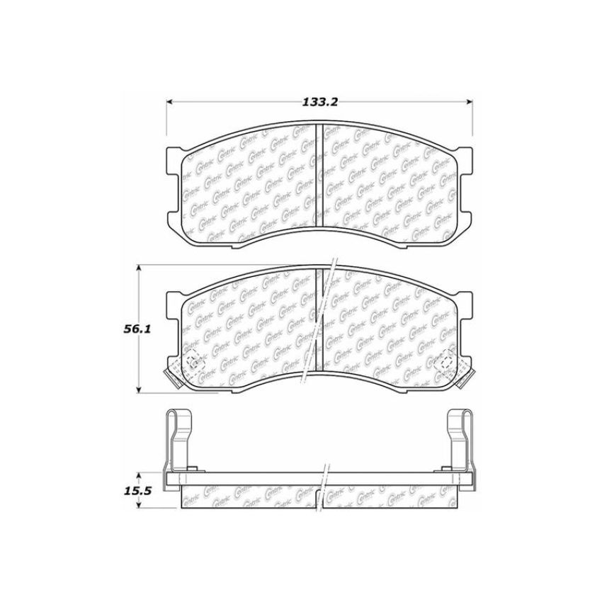 CENTRIC PARTS 300.04280 Centric Premium Semi-Metallic Brake Pads with Shims and Hardware
