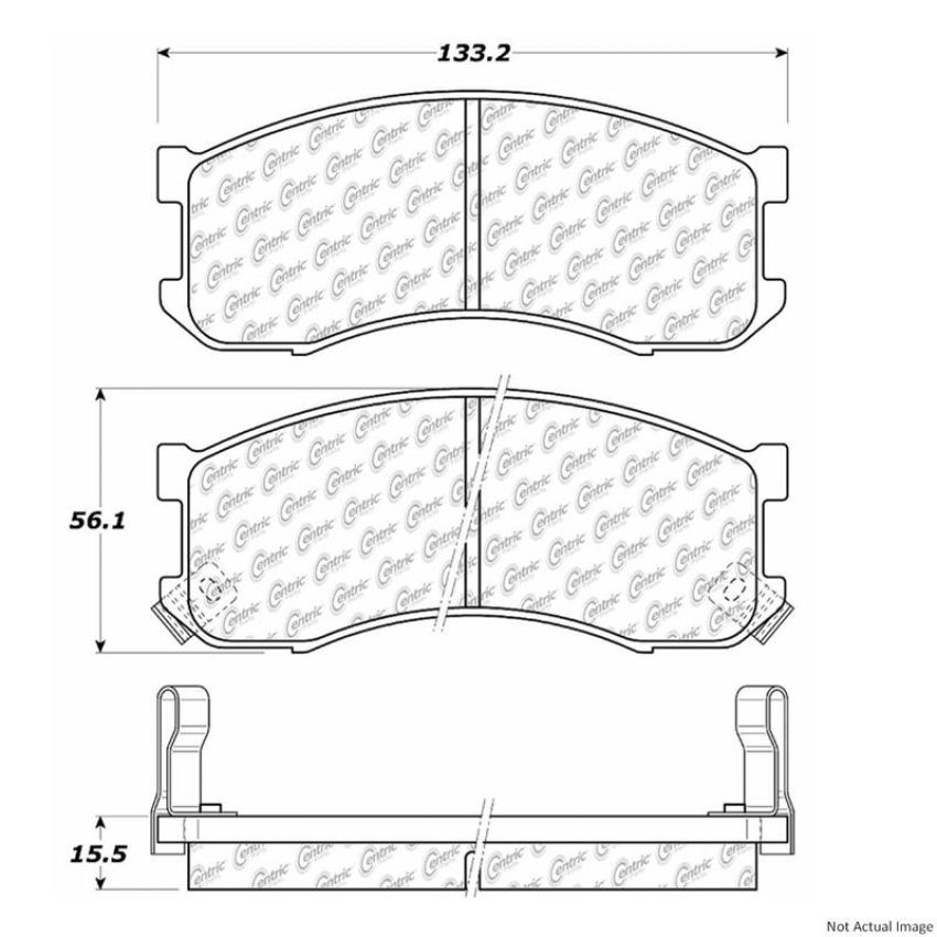 CENTRIC PARTS 300.04280 Centric Premium Semi-Metallic Brake Pads with Shims and Hardware