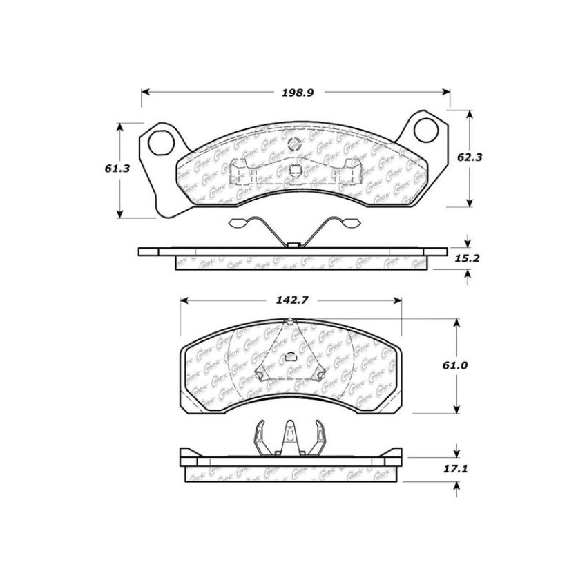 CENTRIC PARTS 300.04310 Centric Premium Semi-Metallic Brake Pads with Shims and Hardware