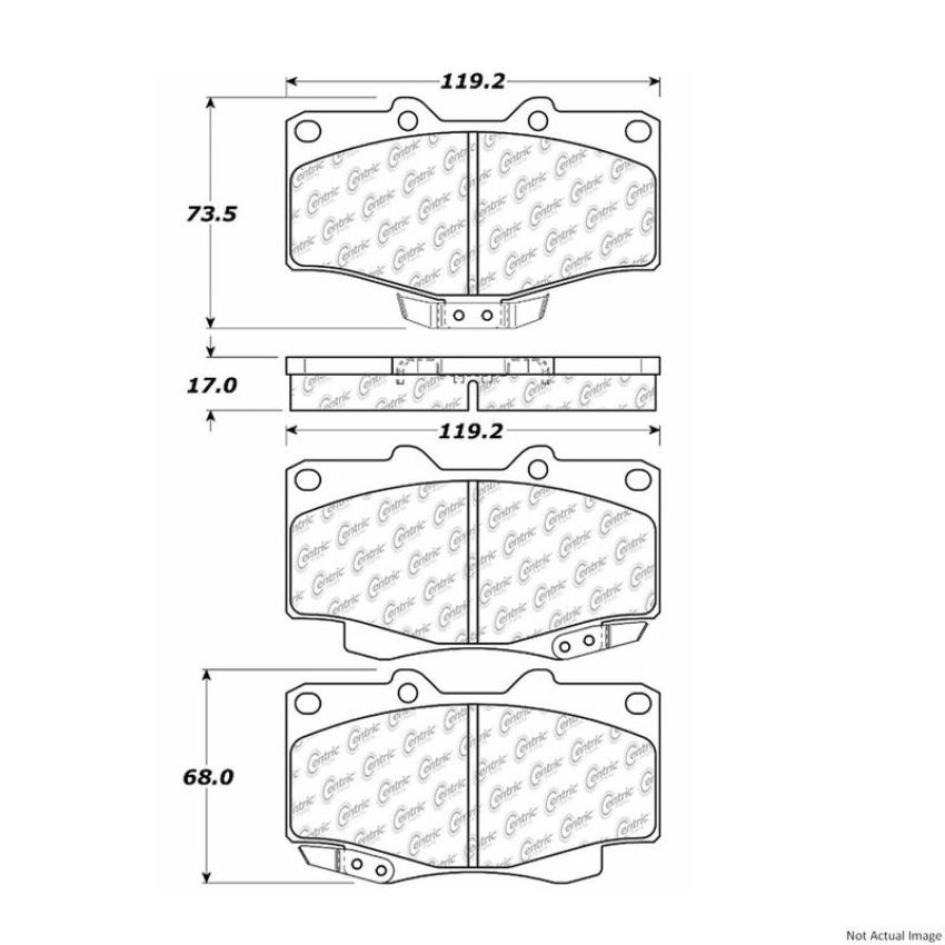 CENTRIC PARTS 300.04360 Centric Premium Semi-Metallic Brake Pads with Shims and Hardware
