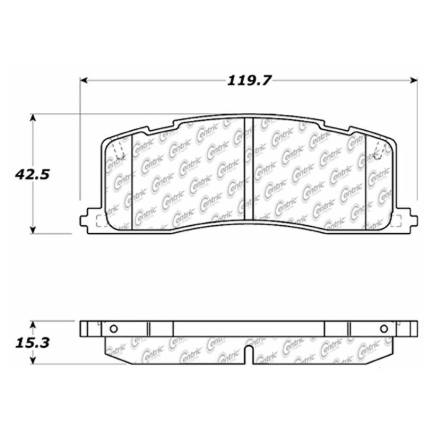 CENTRIC PARTS 300.05010 Centric Premium Semi-Metallic Brake Pads with Shims and Hardware