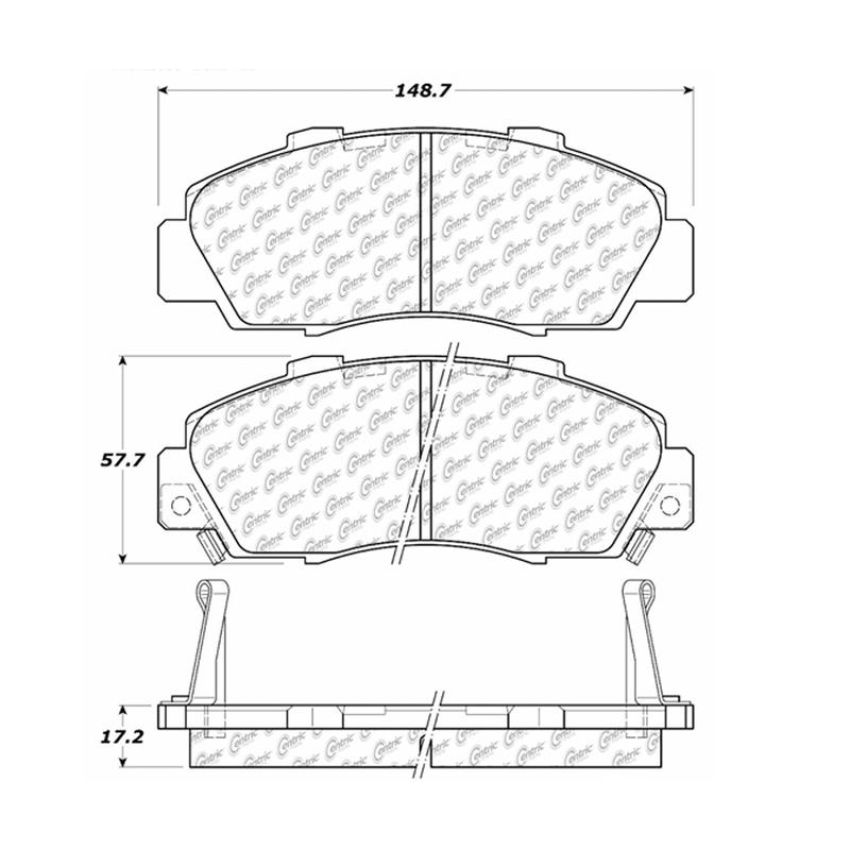CENTRIC PARTS 300.05030 Centric Premium Semi-Metallic Brake Pads with Shims and Hardware