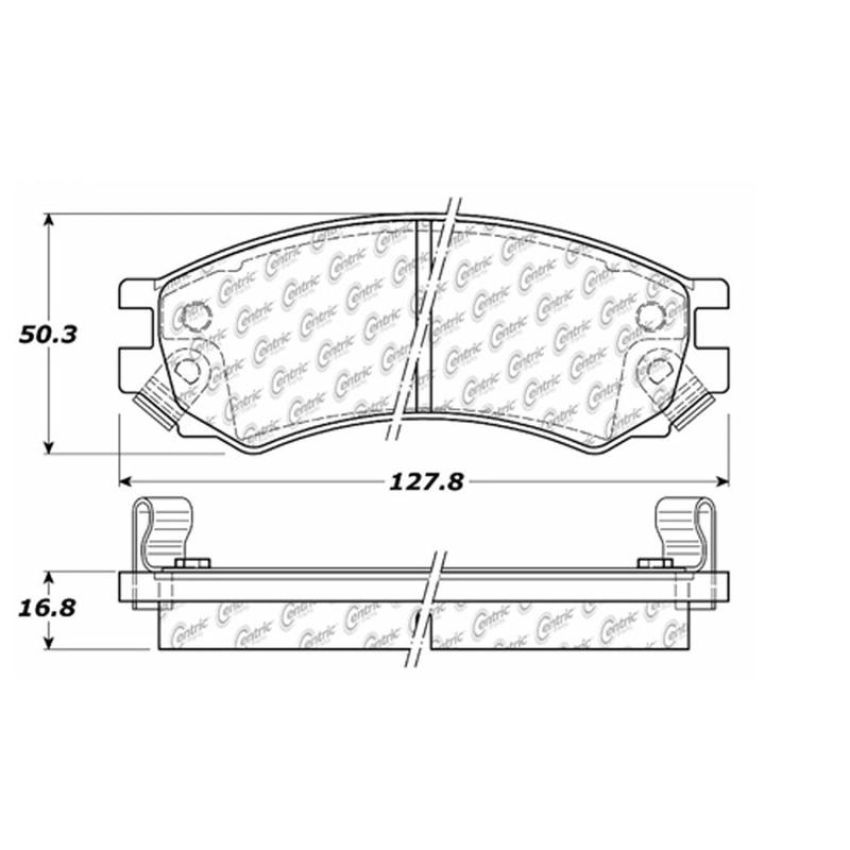 CENTRIC PARTS 300.05070 Centric Premium Semi-Metallic Brake Pads with Shims and Hardware