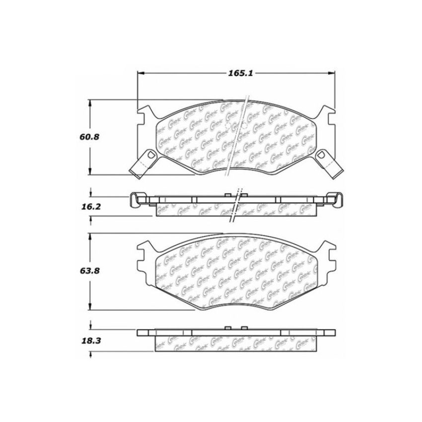 CENTRIC PARTS 300.05220 Centric Premium Semi-Metallic Brake Pads with Shims and Hardware