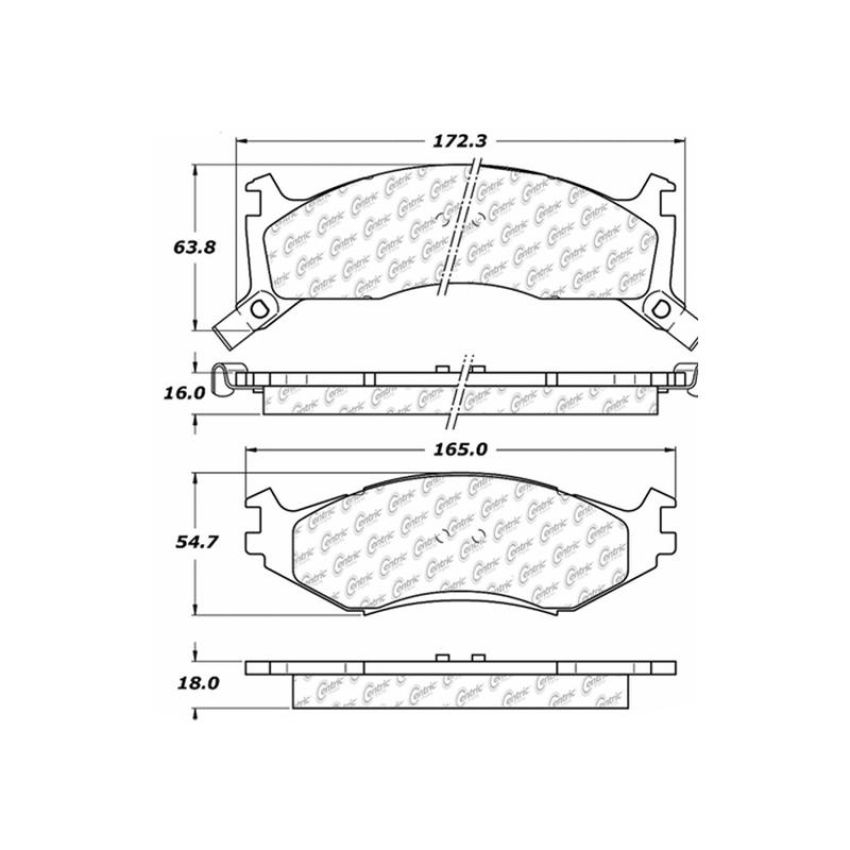 CENTRIC PARTS 300.05240 Centric Premium Semi-Metallic Brake Pads with Shims and Hardware