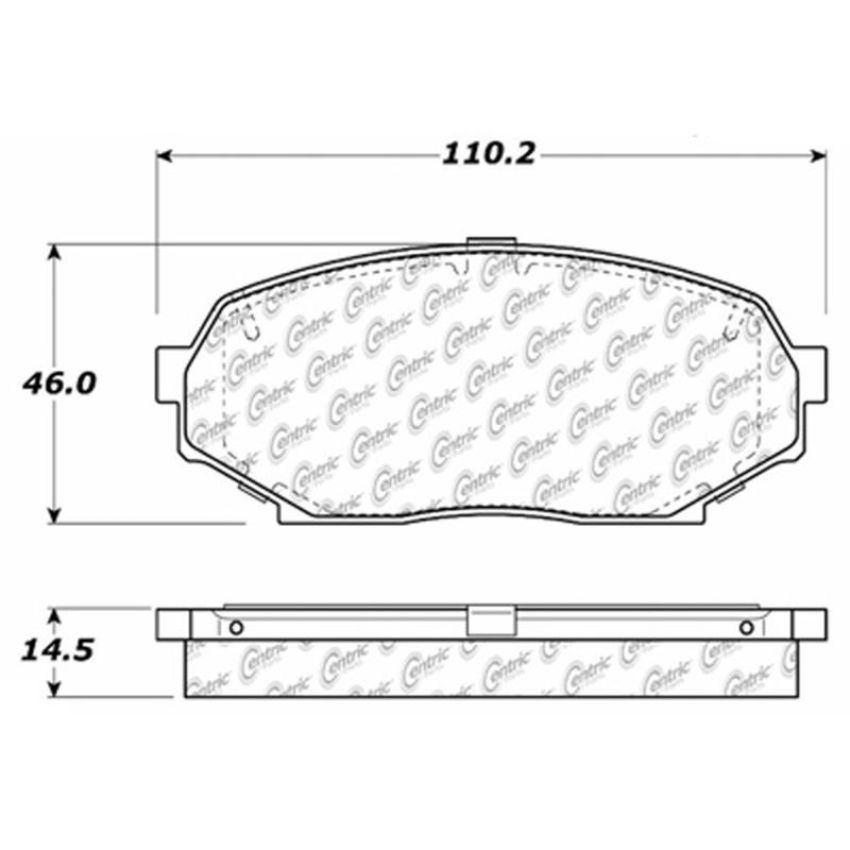 CENTRIC PARTS 300.05250 Centric Premium Semi-Metallic Brake Pads with Shims and Hardware