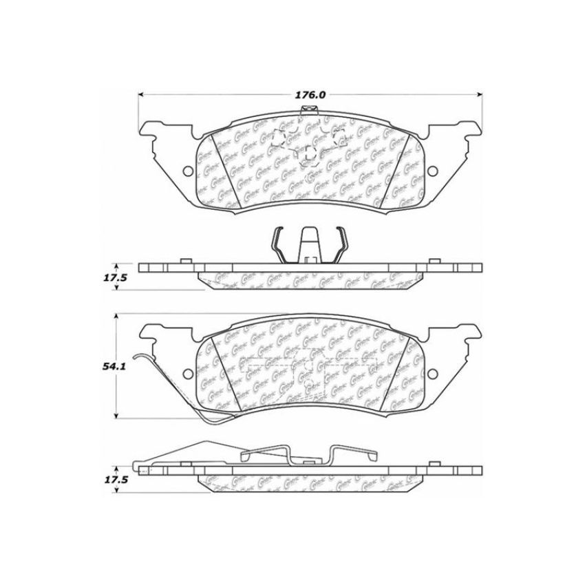 CENTRIC PARTS 300.05290 Centric Premium Semi-Metallic Brake Pads with Shims and Hardware