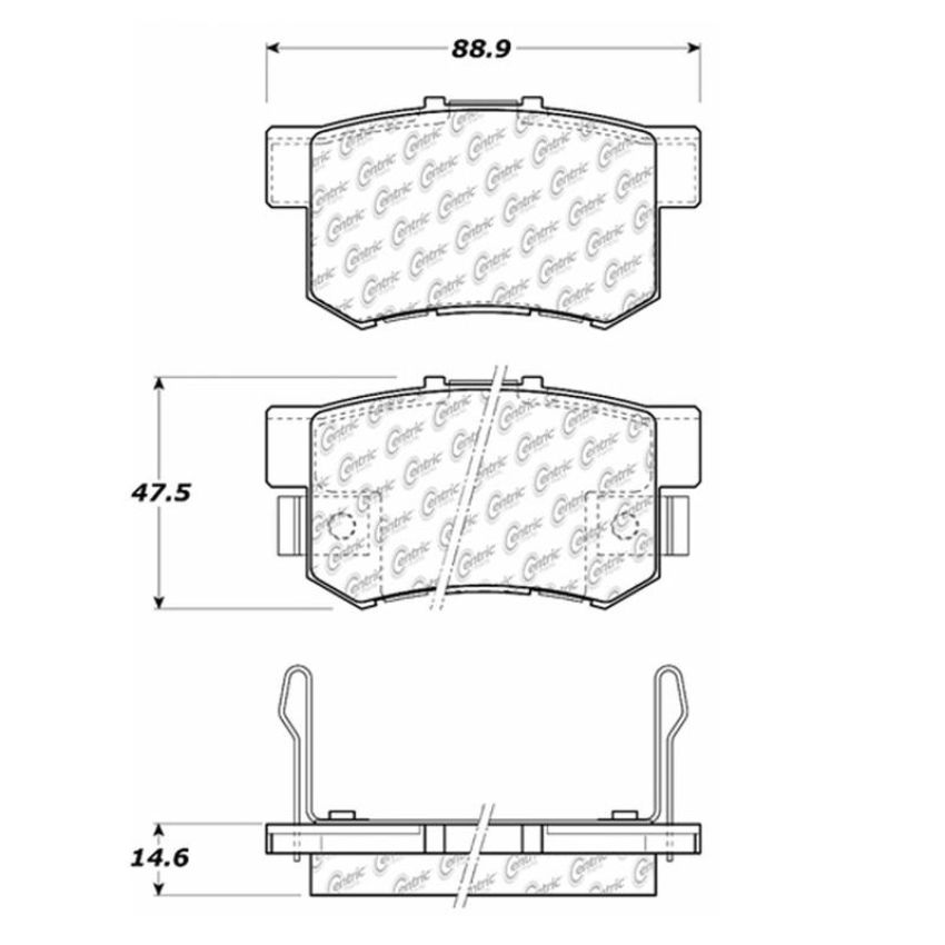 CENTRIC PARTS 300.05360 Centric Premium Semi-Metallic Brake Pads with Shims and Hardware