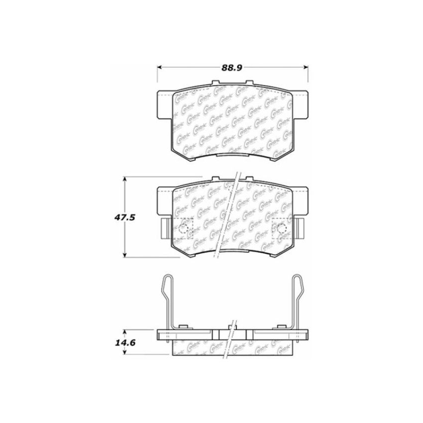 CENTRIC PARTS 300.05370 Centric Premium Semi-Metallic Brake Pads with Shims and Hardware